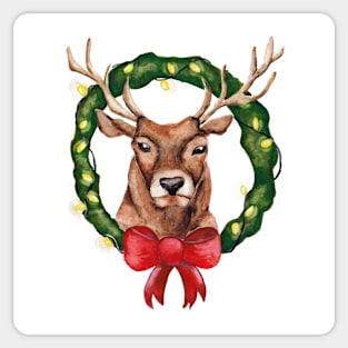 Watercolor - Christmas reindeer Sticker